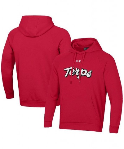 Men's Red Maryland Terrapins Script All Day Raglan Pullover Hoodie $47.69 Sweatshirt