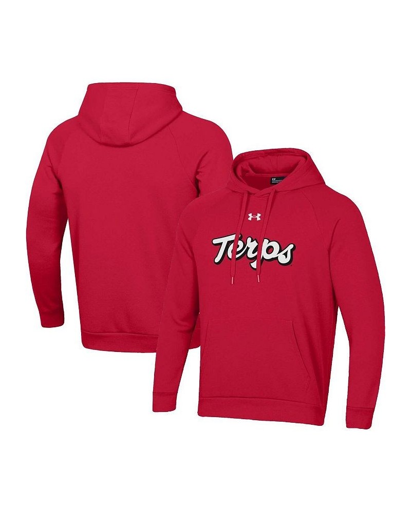 Men's Red Maryland Terrapins Script All Day Raglan Pullover Hoodie $47.69 Sweatshirt