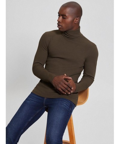 Men's Mateo Turtleneck Long Sleeves T-shirt White $37.95 T-Shirts