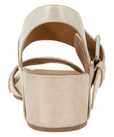 Women's Giulia Two Band Wedge Sandals White $54.59 Shoes