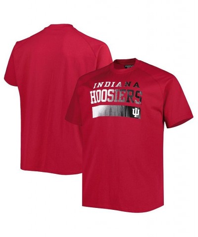 Men's Crimson Indiana Hoosiers Big and Tall Raglan T-shirt $22.94 T-Shirts