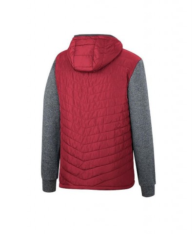 Men's Crimson, Charcoal Washington State Cougars Course Herringbone Full-Zip Hoodie $36.90 Jackets