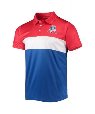 Men's Red, Royal New England Patriots Retro Colorblock Polo Shirt $28.31 Polo Shirts