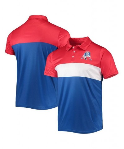 Men's Red, Royal New England Patriots Retro Colorblock Polo Shirt $28.31 Polo Shirts