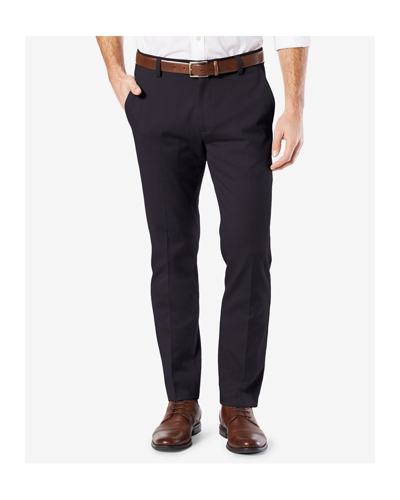 Men's Easy Slim Fit Khaki Stretch Pants Blue $22.00 Pants