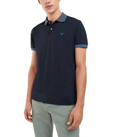 Men's Cornsay Contrast-Trim Short Sleeve Polo Shirt Blue $41.40 Polo Shirts