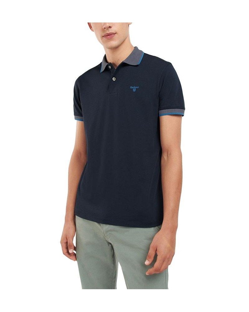 Men's Cornsay Contrast-Trim Short Sleeve Polo Shirt Blue $41.40 Polo Shirts