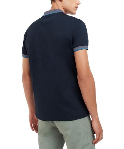 Men's Cornsay Contrast-Trim Short Sleeve Polo Shirt Blue $41.40 Polo Shirts