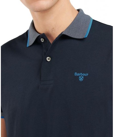 Men's Cornsay Contrast-Trim Short Sleeve Polo Shirt Blue $41.40 Polo Shirts