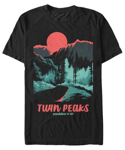 Twin Peaks Men's Tonal Color Pop Park Short Sleeve T-Shirt Black $15.40 T-Shirts