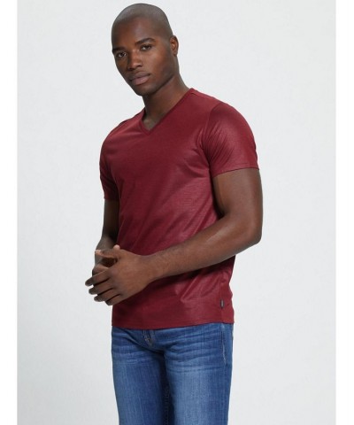 Men's Mason Yoke V-Neck T-shirt Red $24.01 T-Shirts