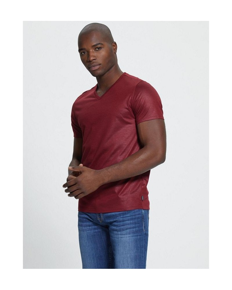 Men's Mason Yoke V-Neck T-shirt Red $24.01 T-Shirts