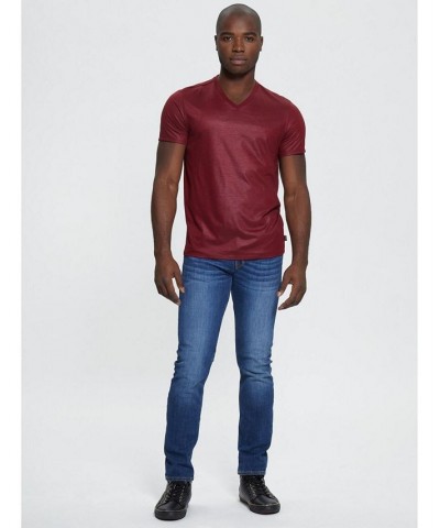 Men's Mason Yoke V-Neck T-shirt Red $24.01 T-Shirts