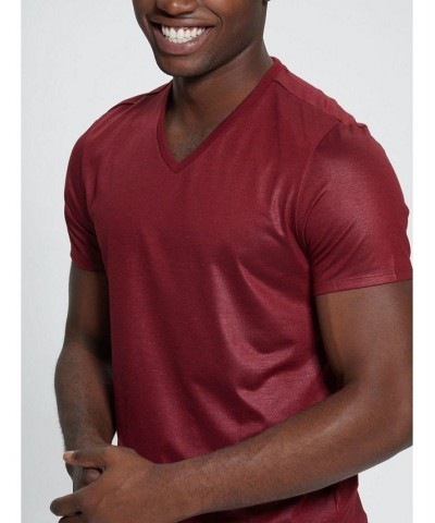 Men's Mason Yoke V-Neck T-shirt Red $24.01 T-Shirts