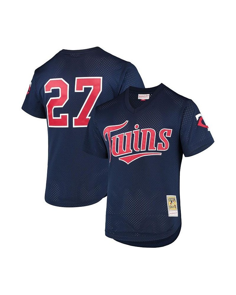 Men's David Ortiz Navy Minnesota Twins 2002 Cooperstown Collection Mesh Batting Practice Jersey $45.00 Jersey