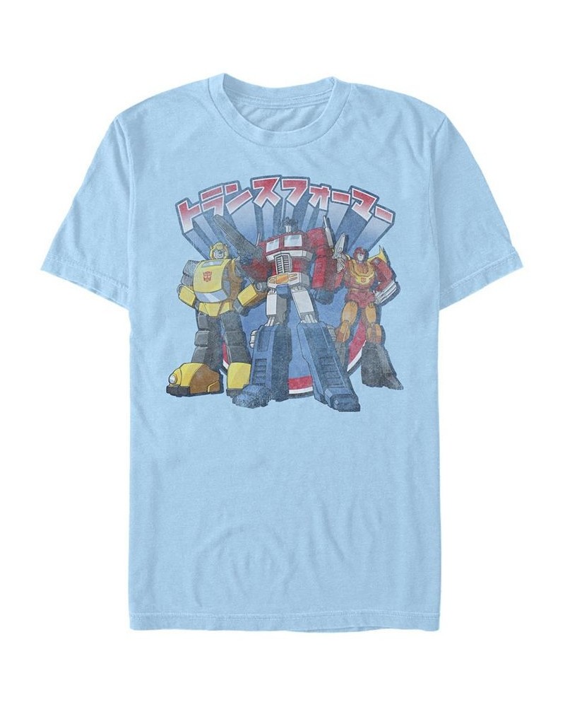 Men's Kannji Transformers Short Sleeve Crew T-shirt Blue $16.80 T-Shirts