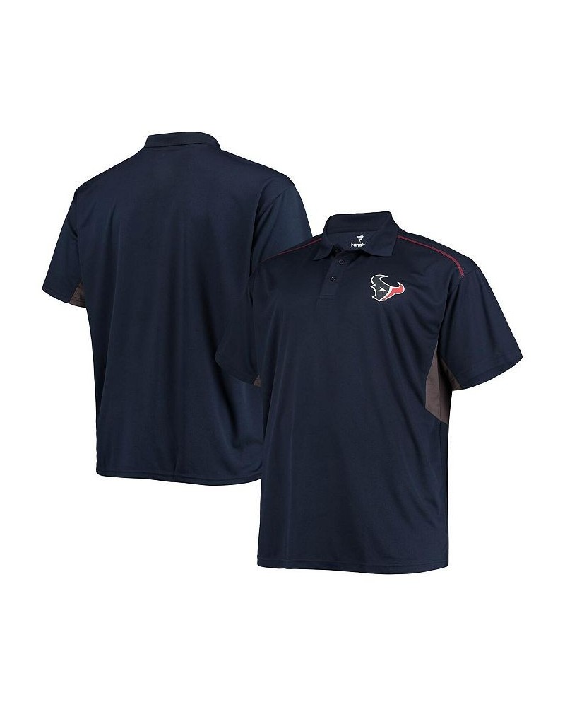 Men's Branded Navy, Charcoal Houston Texans Big and Tall Polo Shirt $29.11 Polo Shirts