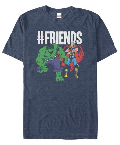 Marvel Men's Comic Collection The Hulk and Thor We're friends Short Sleeve T-Shirt Blue $17.84 T-Shirts