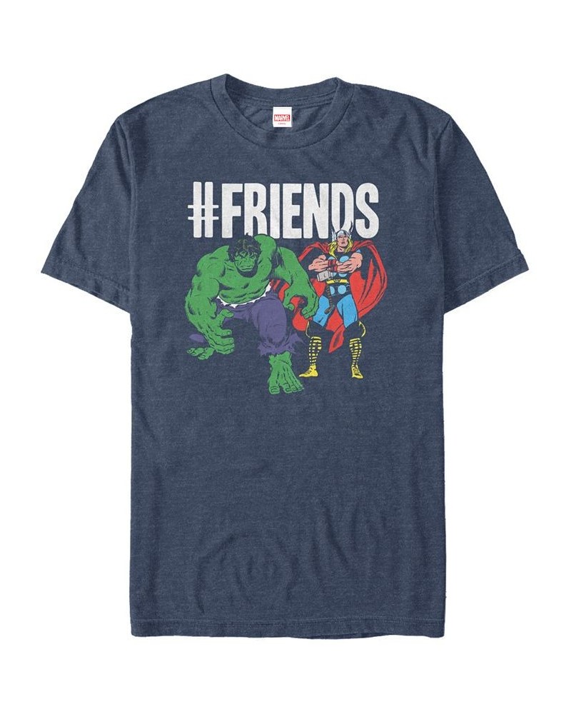 Marvel Men's Comic Collection The Hulk and Thor We're friends Short Sleeve T-Shirt Blue $17.84 T-Shirts