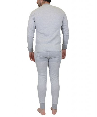 Men's Winter Thermal Top and Bottom, 2 Piece Set Heather Gray $21.07 Undershirt