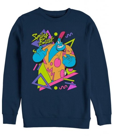 Disney Men's Aladdin Genie Spring Break, Crewneck Fleece Blue $28.59 Sweatshirt