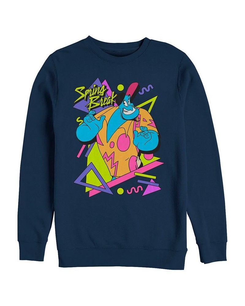 Disney Men's Aladdin Genie Spring Break, Crewneck Fleece Blue $28.59 Sweatshirt