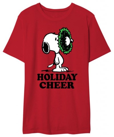 Snoopy Holiday Cheer Men's Graphic T-Shirt Red $19.59 T-Shirts