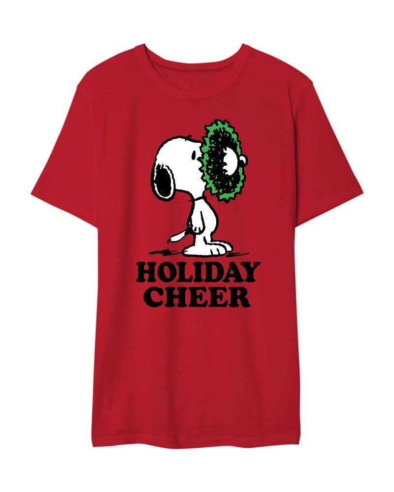 Snoopy Holiday Cheer Men's Graphic T-Shirt Red $19.59 T-Shirts