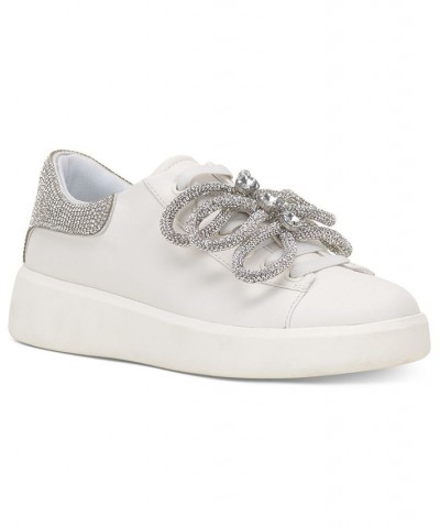 Women's Alleni Bow Sneakers White $40.80 Shoes