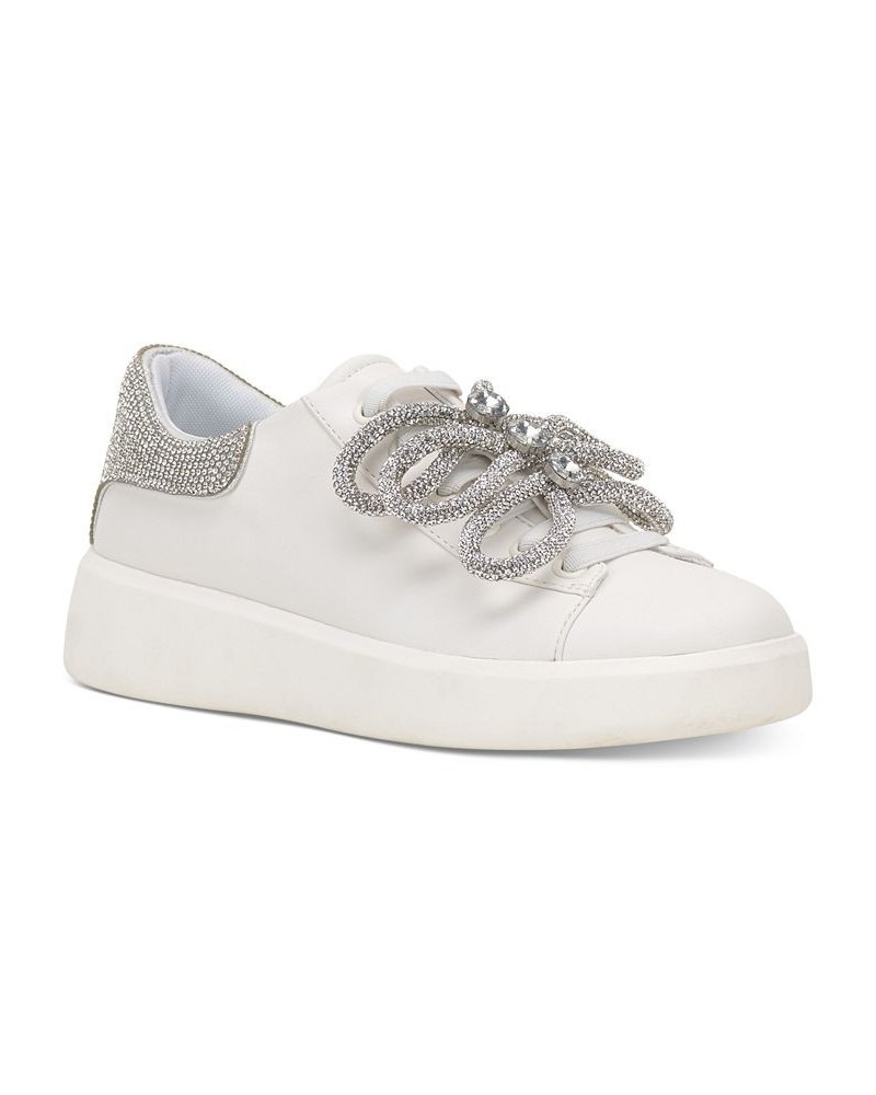 Women's Alleni Bow Sneakers White $40.80 Shoes