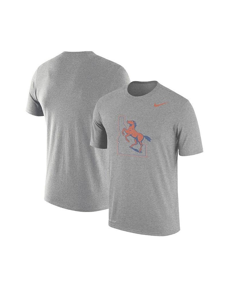 Men's Heathered Gray Boise State Broncos Vintage-Like Logo Performance T-shirt $24.50 T-Shirts