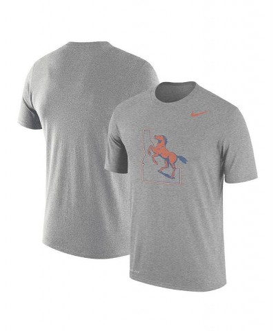 Men's Heathered Gray Boise State Broncos Vintage-Like Logo Performance T-shirt $24.50 T-Shirts