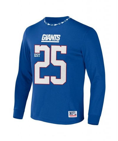 Men's NFL X Staple Blue New York Giants Core Long Sleeve Jersey Style T-shirt $19.27 T-Shirts