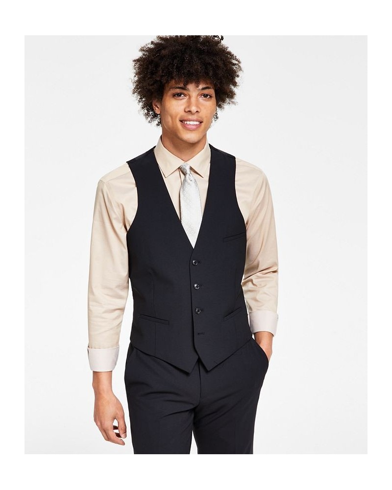 Men's Slim-Fit Wool Suit Vest Black $31.89 Vests