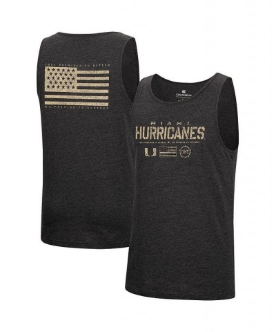 Men's Heathered Black Miami Hurricanes Military-Inspired Appreciation OHT Transport Tank Top $19.20 T-Shirts