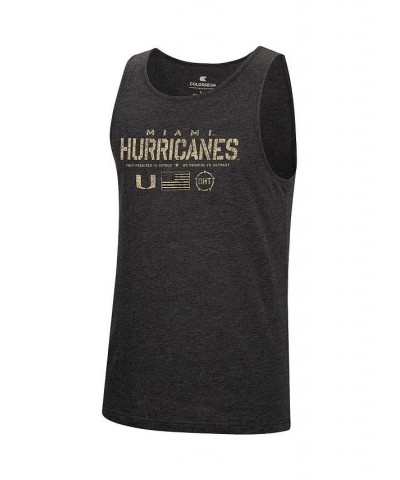 Men's Heathered Black Miami Hurricanes Military-Inspired Appreciation OHT Transport Tank Top $19.20 T-Shirts