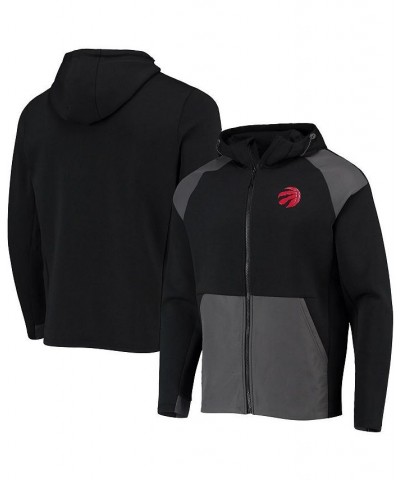 Men's Black, Charcoal Toronto Raptors Velocity Woven Panel Performance Full-Zip Hoodie $41.40 Sweatshirt