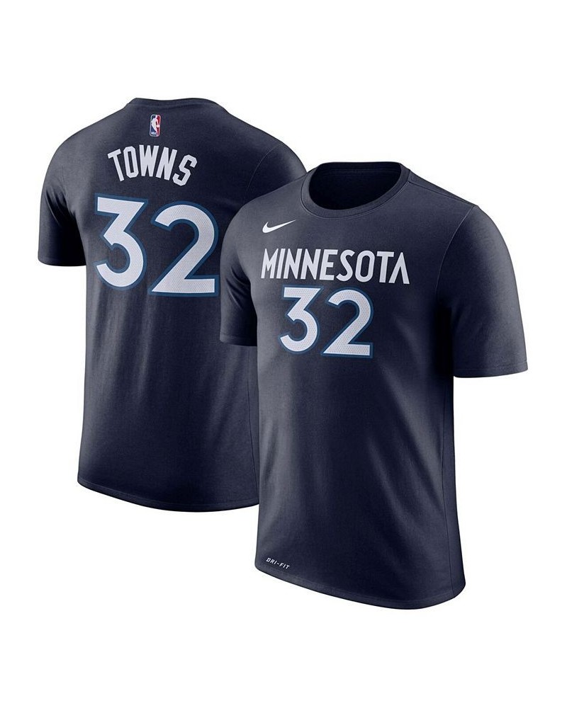 Men's Karl-Anthony Towns Blue Minnesota Timberwolves Name & Number Performance T-shirt $18.90 T-Shirts