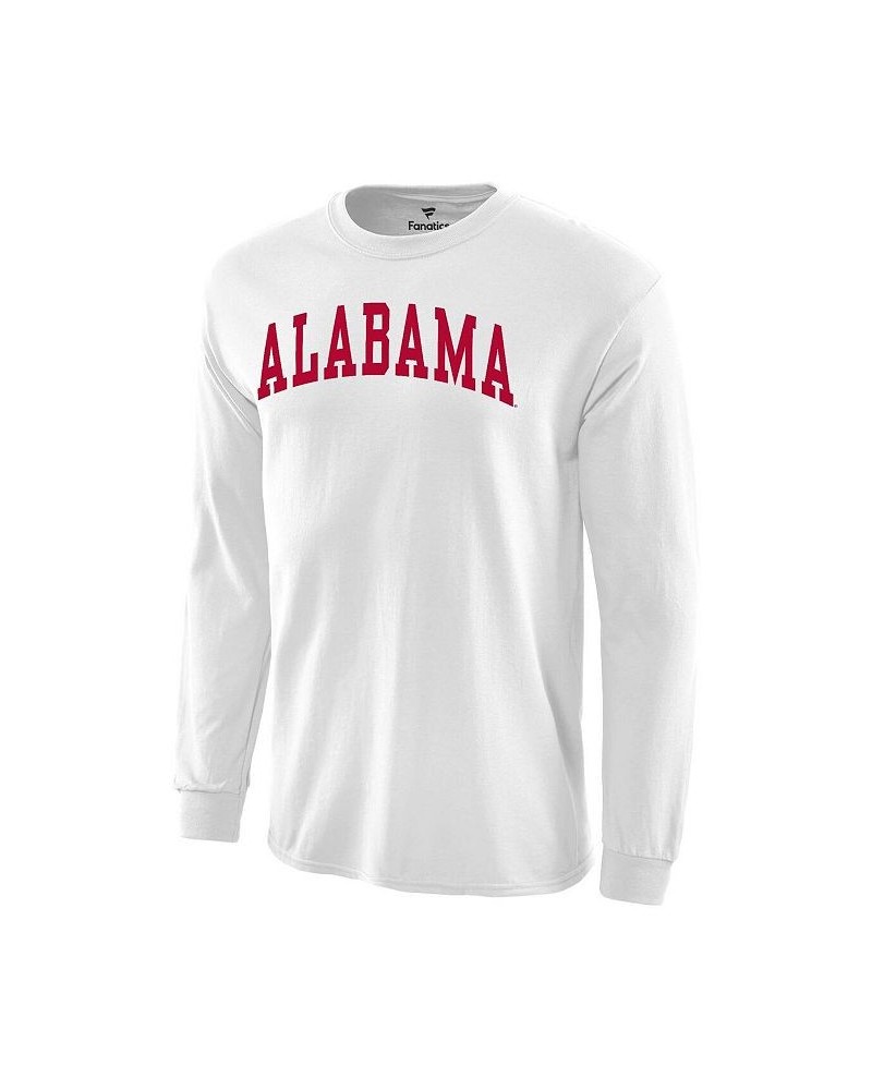 Men's White Alabama Crimson Tide Basic Arch Long Sleeve T-shirt $15.75 T-Shirts