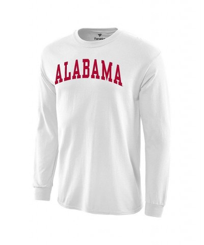 Men's White Alabama Crimson Tide Basic Arch Long Sleeve T-shirt $15.75 T-Shirts