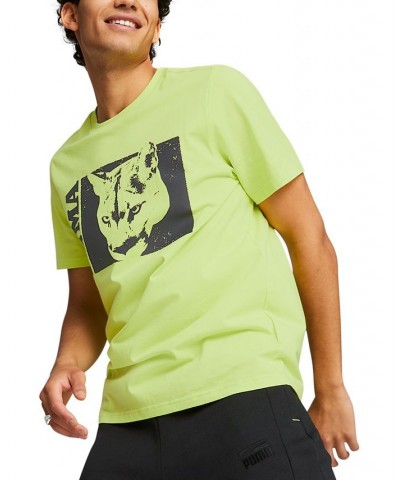 Men's Timeout Cat Graphic Short-Sleeve Crewneck Basketball T-Shirt Green $12.32 T-Shirts