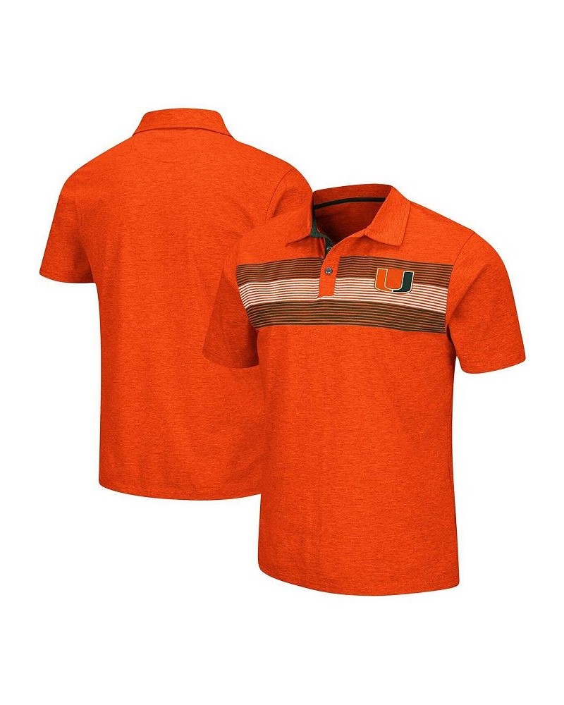 Men's Orange Miami Hurricanes Logan Polo Shirt $30.79 Polo Shirts