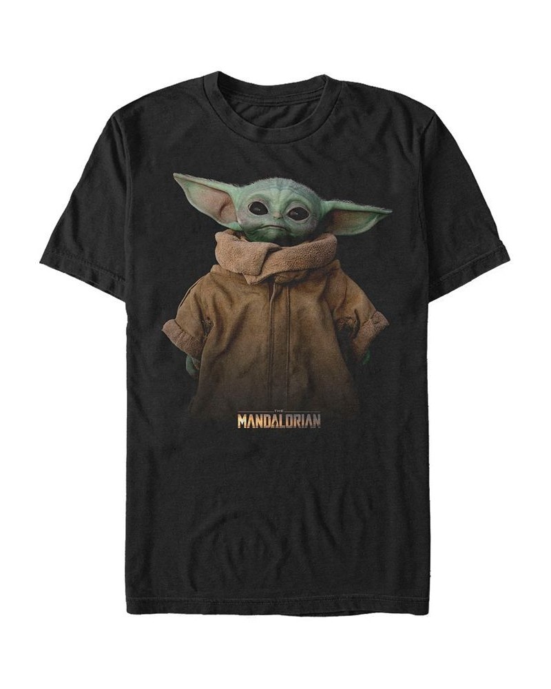 Men's Star Wars The Mandalorian The Child Jacket Portrait Short Sleeve T-Shirt Black $14.70 T-Shirts